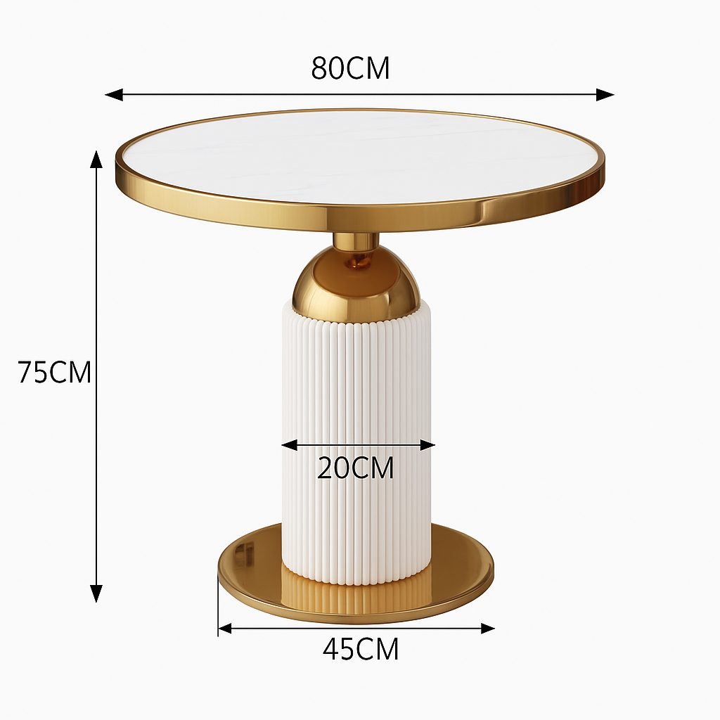 Sculptural Marble & Gold Dining Set — StudioVona Collection