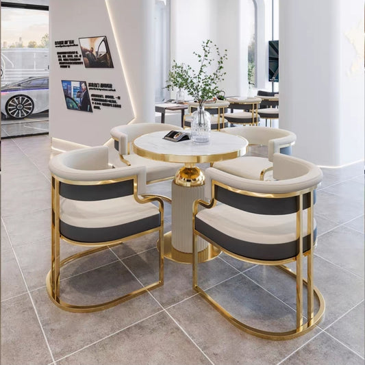 Sculptural Marble & Gold Dining Set — StudioVona Collection